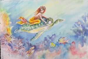 Mermaid on turtle